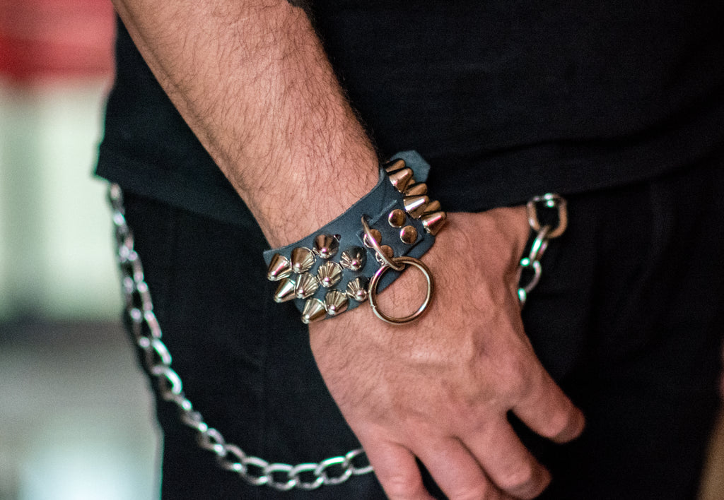 Bracelet with studs and ring