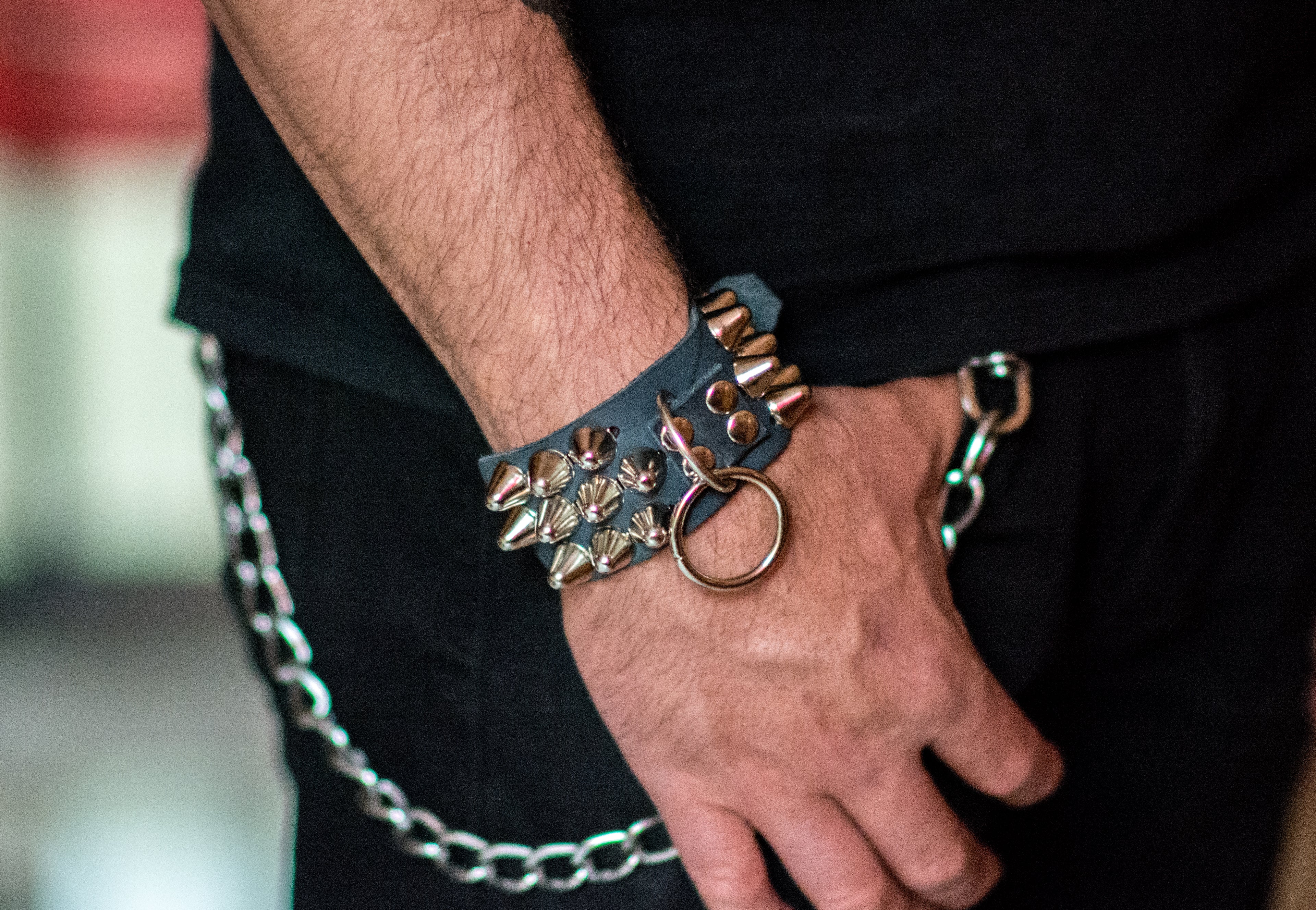 Bracelet with studs and ring