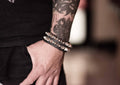 Pulsera dos hileras studs plateados