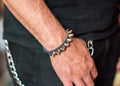 Single row silver stud bracelet