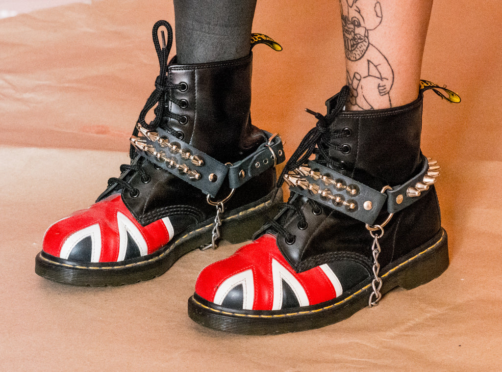 Double row straps with silver studs