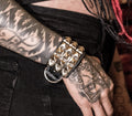 Pulsera tres hileras de estoperol plateado