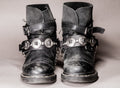 Round silver concho straps