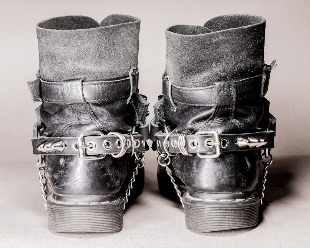 Straps with four rows of silver studs