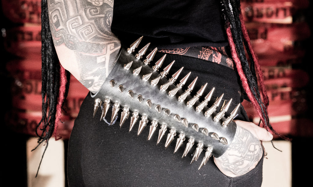 Black metal spike bracelet