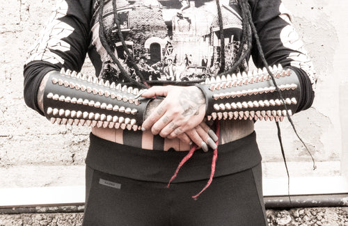 Large bracelets with silver studs