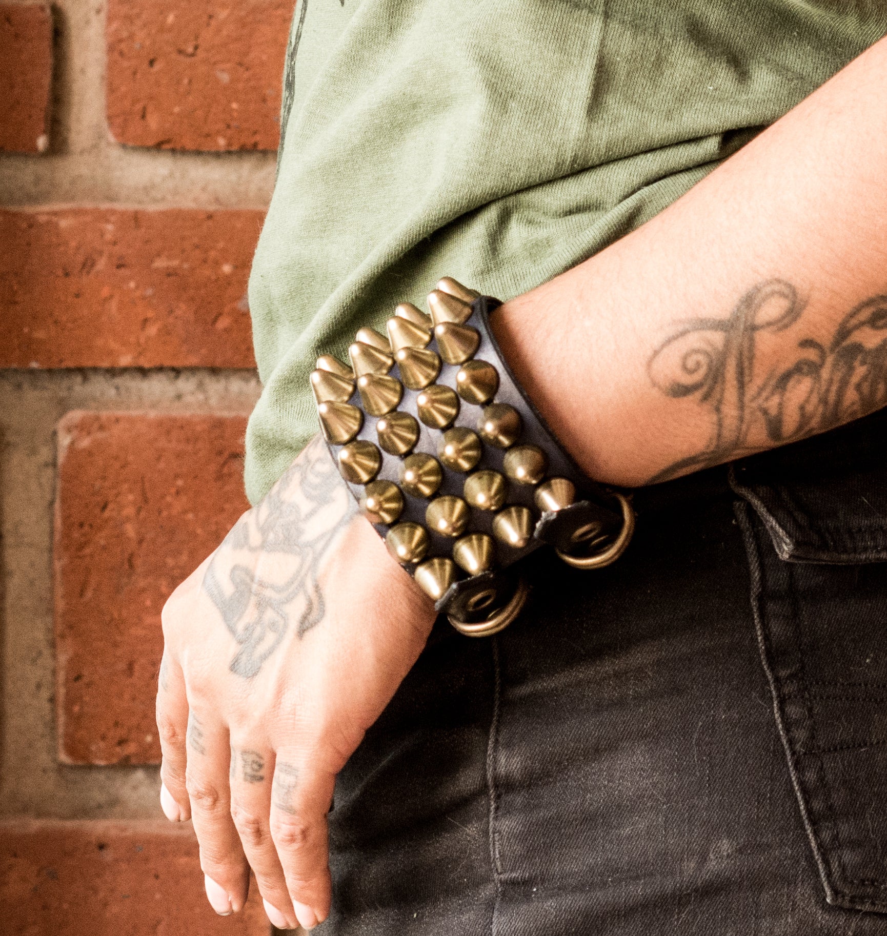 Brass stud bracelet